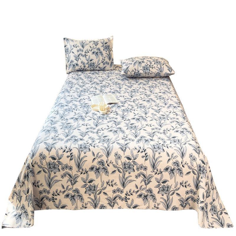 Active Print Pure Cotton Bed Sheets - Simple Style for Dormitory, Home, Single & Double Beds
