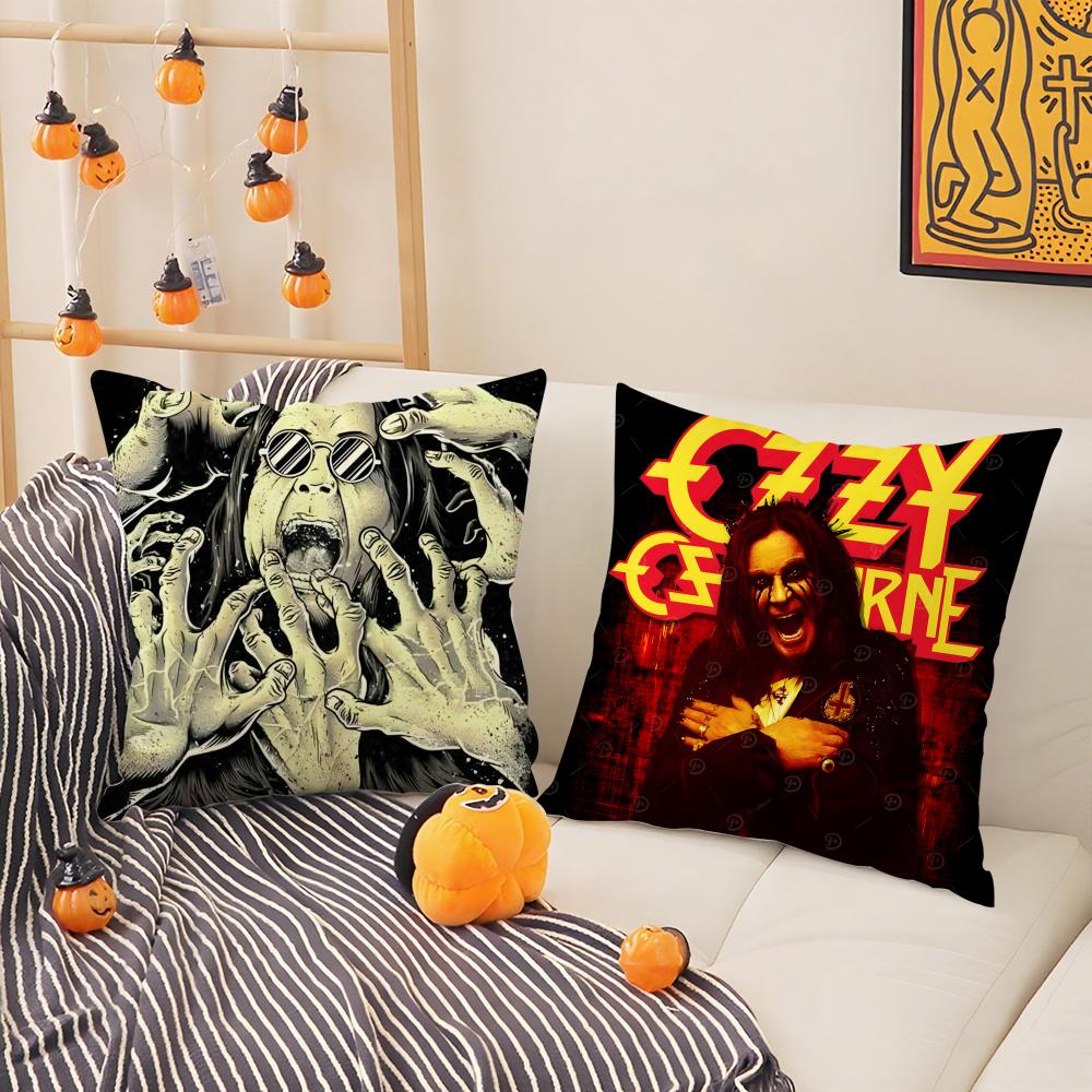 Cool O-ozzy O-osbourne Pillow Case Silky Short Plush with Invisible Zipper Dustproof Sofa Cushion Cover for Home Decor