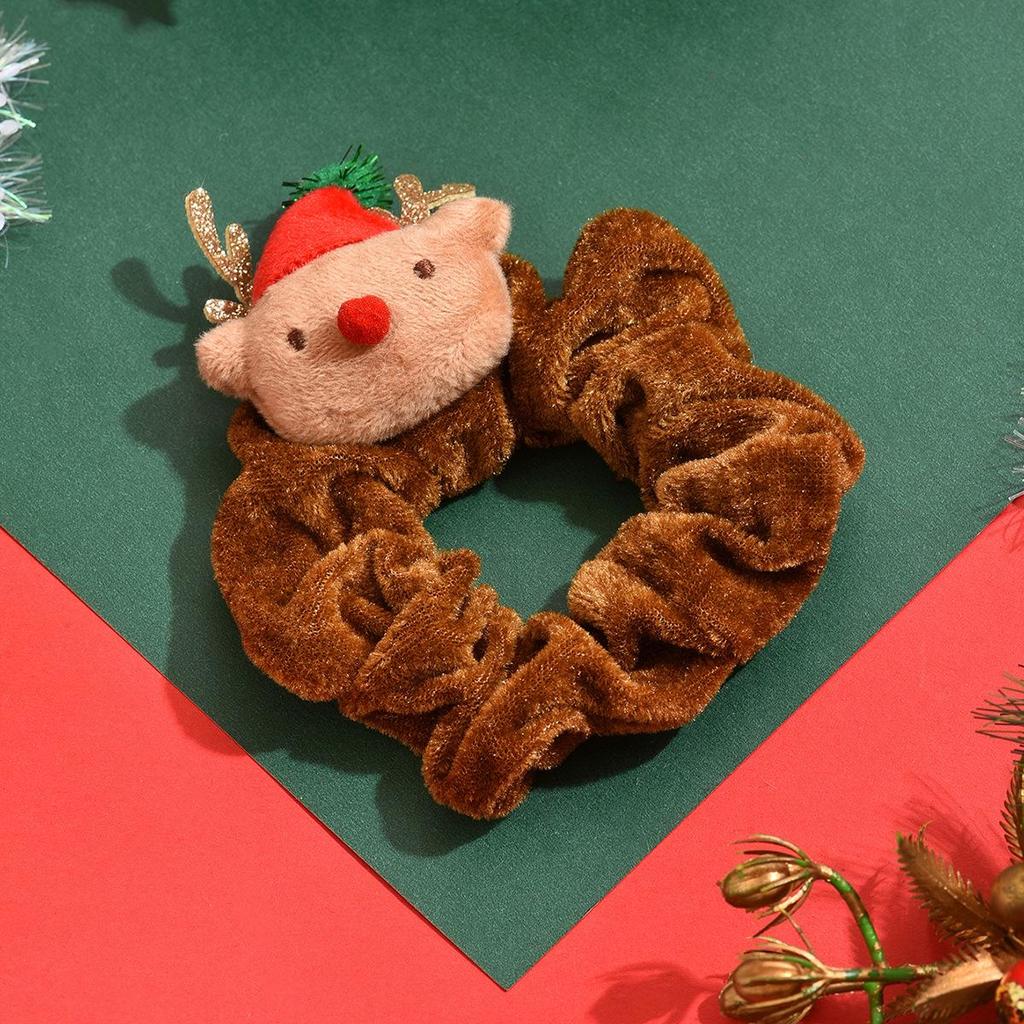 Festive Reindeer & Santa Hair Tie Set - Cute Christmas Headwear for Ponytails
