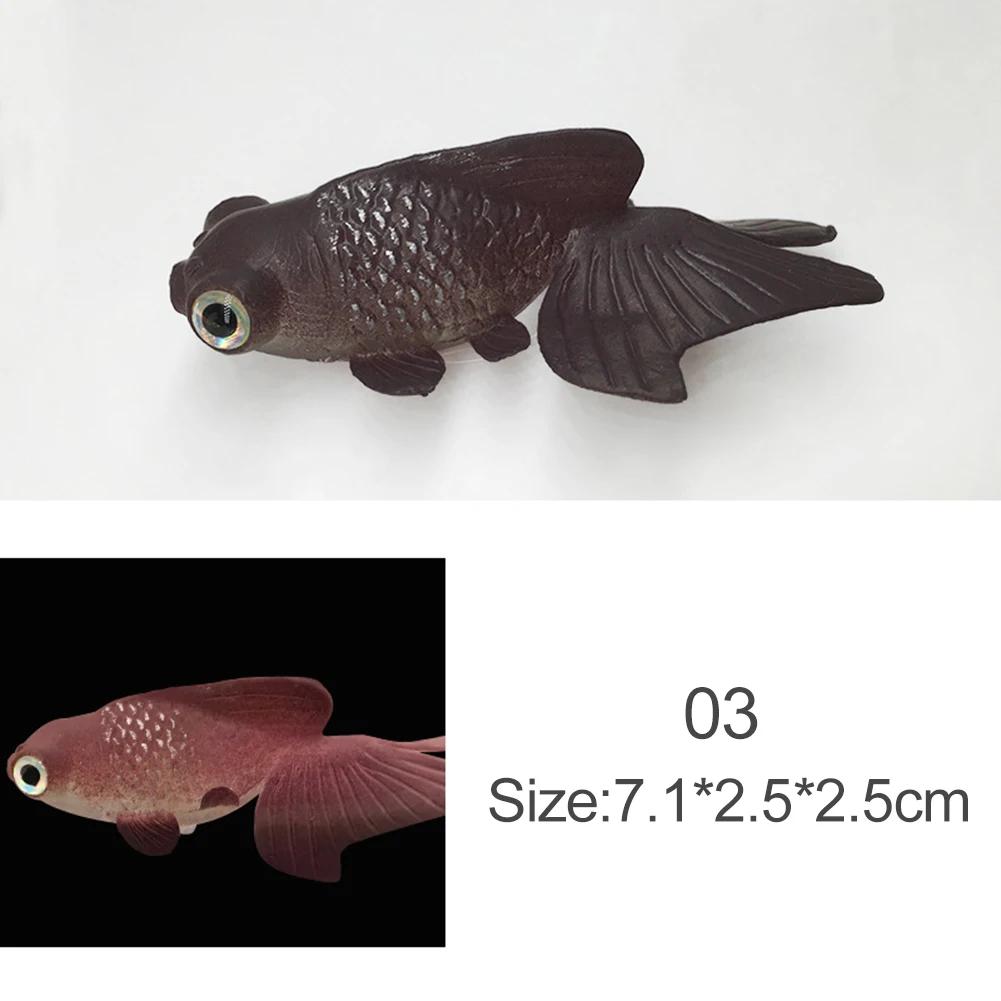 Glow In The Dark Artificial Aquarium Fishes Realistic Moving Floating Colorful Goldfish Fake Fish Ornament for Aquarium Tank