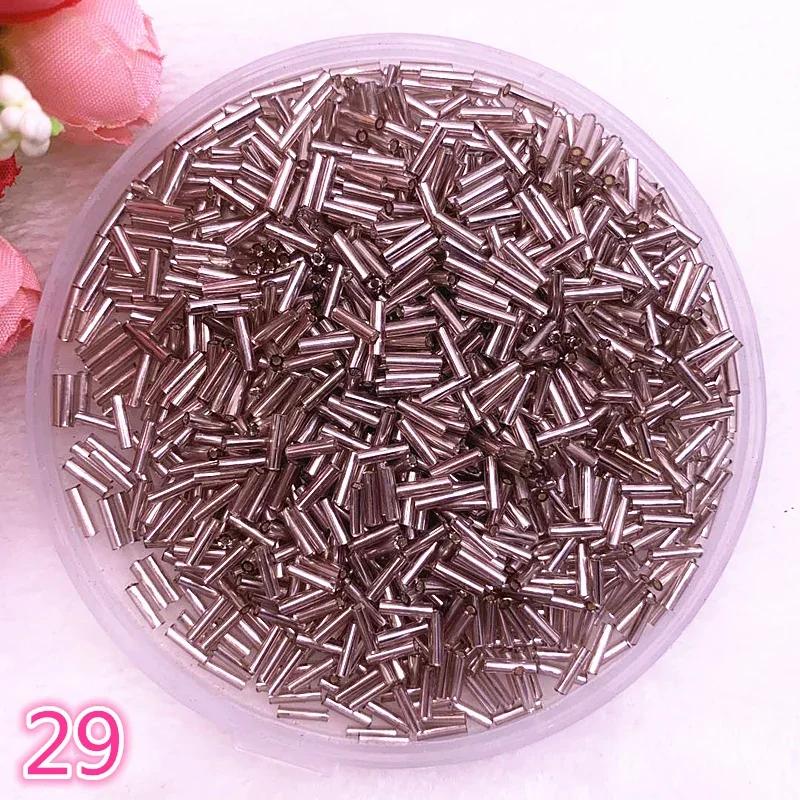 New 2*6.5mm 400pcs/lot Czech Cylindrical Glass Bugle Beads European Seed Long Tube Two Hole Loose Beads for Jewelry Making