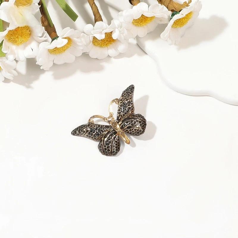 4Pcs Gradient Leopard Butterfly Hair Clips Set Cute Princess Duckbill Side Clips for Girls Fairy Hair Headwear Accessories