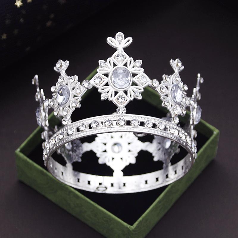 Party Prom Birthday Cake Crown Small Tiaras for Doll Green Pink Diadem Bridal Wedding Hair Jewelry Tiaras Head Ornaments