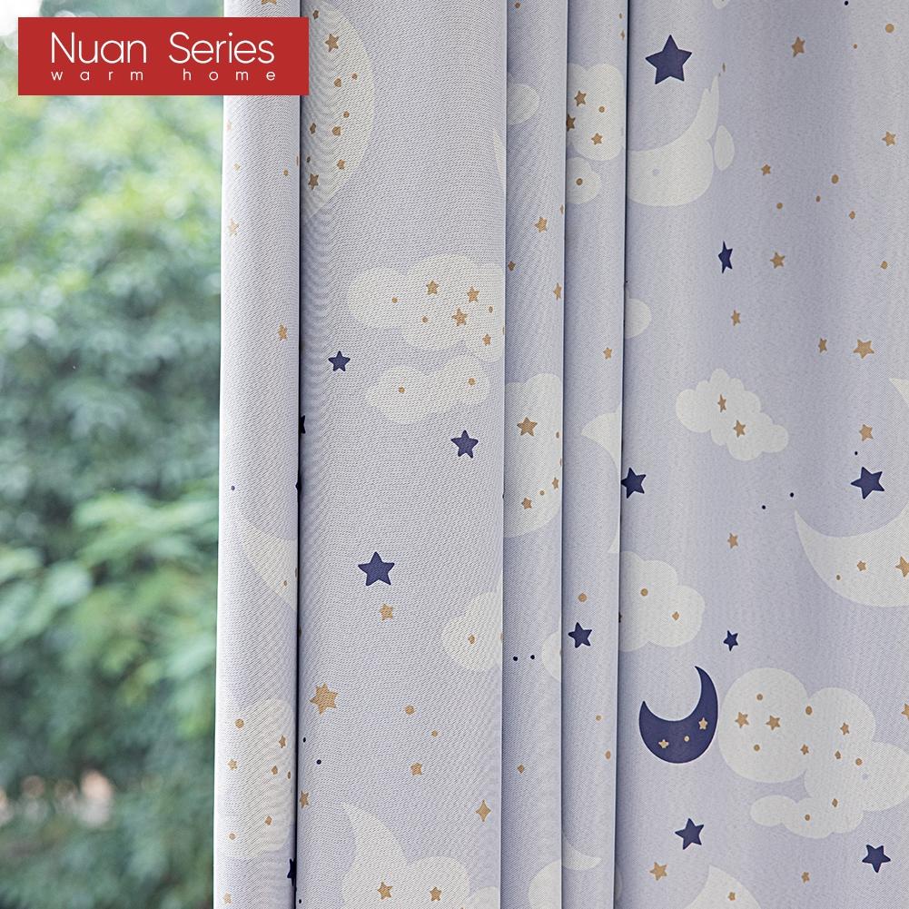 1 Stück Nuan Serie 70–80 % Verdunkelungsvorhänge mit Nachthimmel-Muster, bedruckt, für Schlafzimmer, Wohnzimmer, Heimdekoration