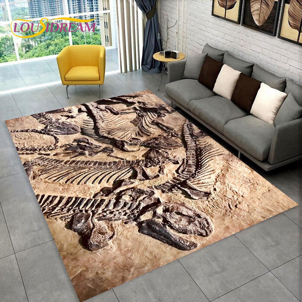 Animal Dinosaur Fossil Series 3D Area Rug,Carpet Rug for Home Living Room Bedroom Sofa Doormat Kitchen Decor,Non-slip Floor Mat