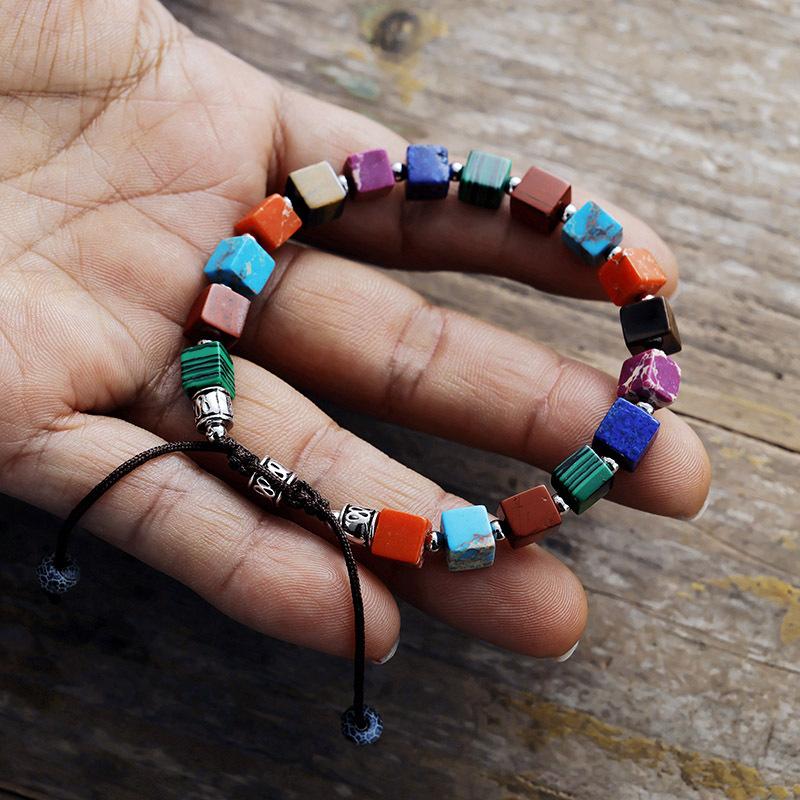Holiday Wind 1 Color Chakra Natural Stone Handmade Beaded Bracelet Hot Sale Couple Friendship Bracelet Jewelry
