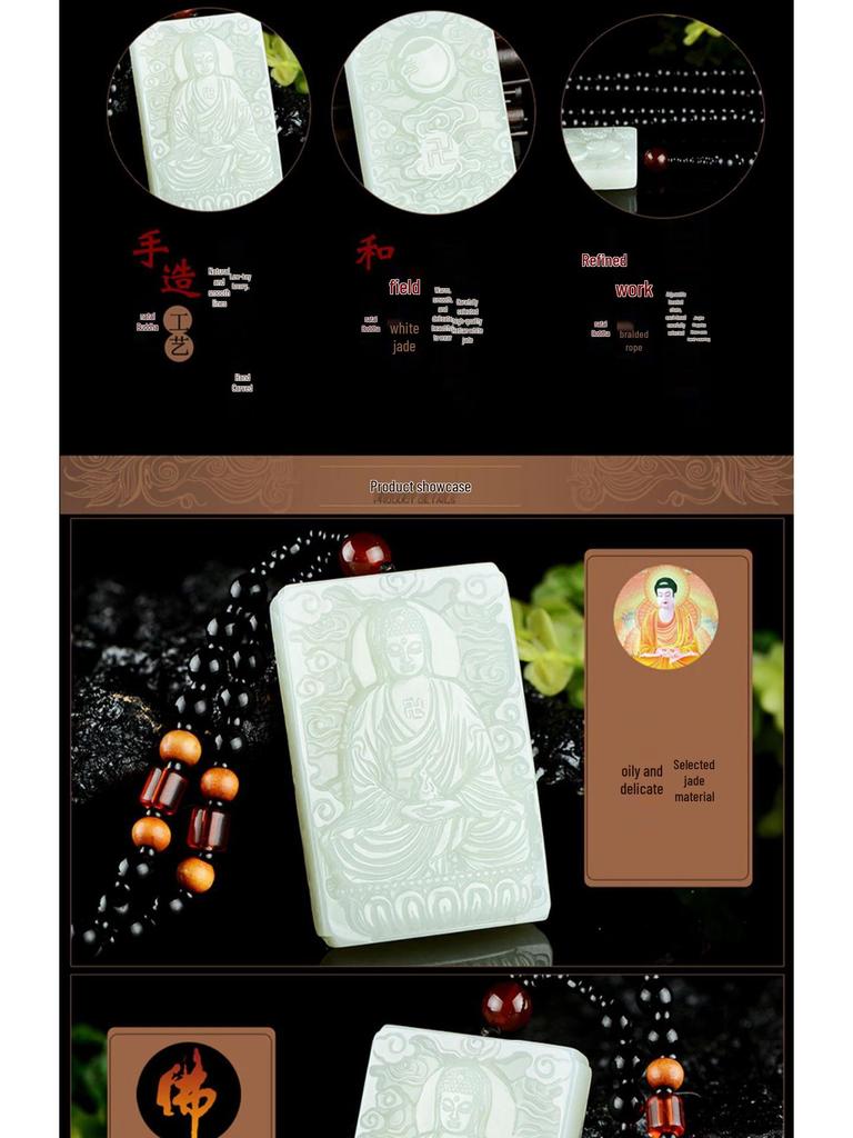 Xinjiang Hetian Jade Tathagata Pendant: Unisex Zodiac Birth Buddha, Guardian Deity for Sheep and Monkey, with Certificate