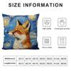 Cute Fox Cushion Cover Plush Fabric Soft Double-Sided Printed Sofa Warm Winter Home Child Gift Pillow Case