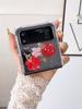 For Samsung Z Flip 3 Case 5g Dried Flowers Transparent Fold Case For Samsung Galaxy Z Flip 4 Zflip4 Shockproof Hard Back Cover
