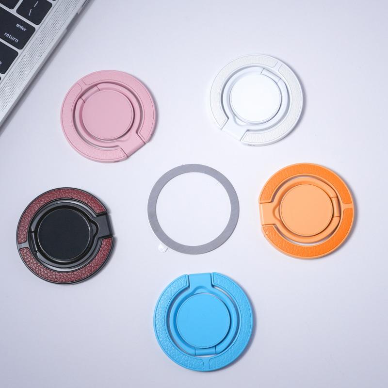 MagSafe Double-Sided Magnetic Leather Phone Stand & Foldable Finger Holder