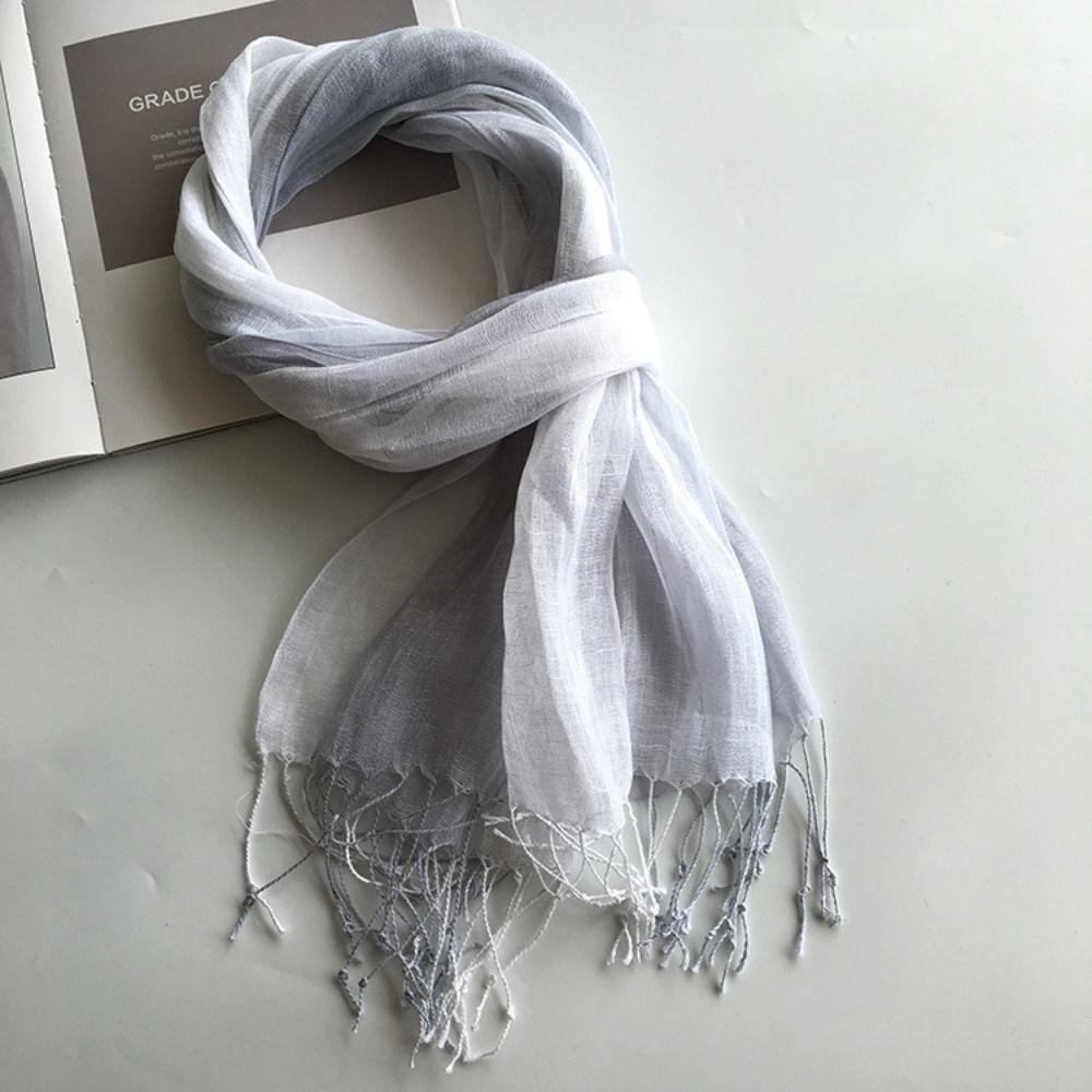 Lightweight Pure Linen Scarf Sun Protection Shawl Wrap Pure Neck Scarf  Daily Wear