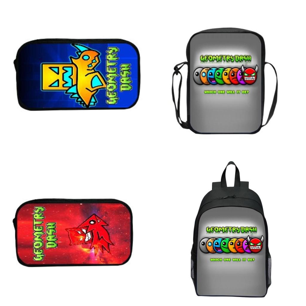 16-Zoll Kinderrucksack-Set Geometrischer Strich Langlebig Stoßfest Und Leicht