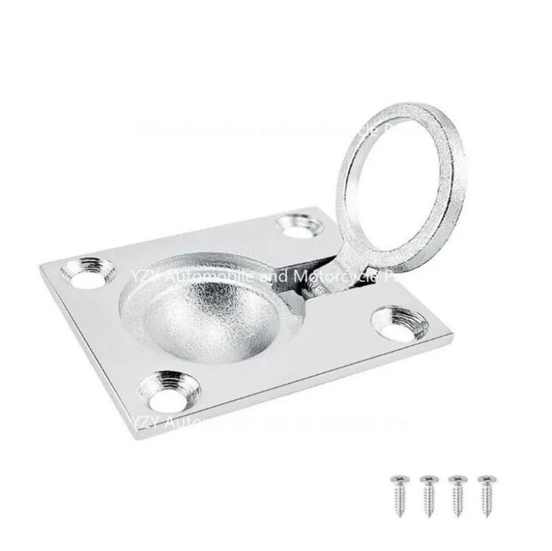 38X48MM Marine Stainless Boat Yacht Flush Lift Handle Pull Hatch Ring Hardware