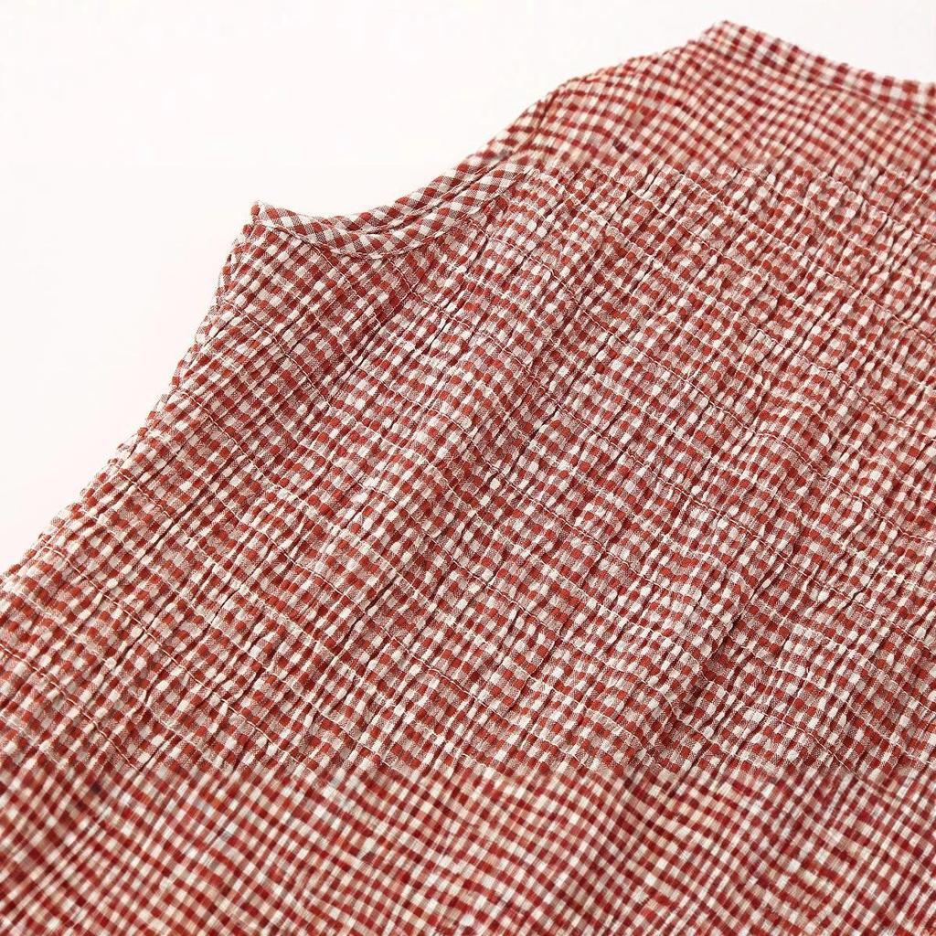 Women's Spring 2025 European & American Style Plaid Midi Dress