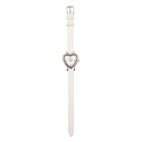 Fragola Heart Case Strap Watch N00124S-1 PG/WH Women's White