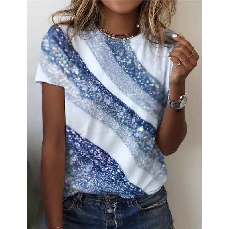 

Летние красочные футболки с 3D-принтом Wafer, женская уличная одежда, повседневная мода Y2k, футболки с коротким рукавом, футболки с круглым вырезом, топы, одежда 6XL