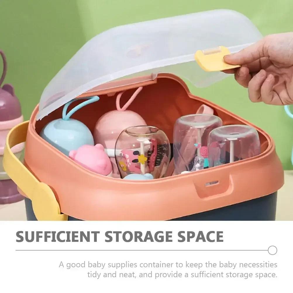Bottle Drying Rack Holder for Pacifiers Toys Baby Tools Box Baby Bottles Drainer Portable Dust Proof Practical
