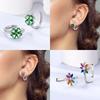 Authentic copper Colored Zircon Earring Star Shape Moon Fourleaf Shamrock Butterfly Knot Zircon Earring Women Gift Accessory Jewellery