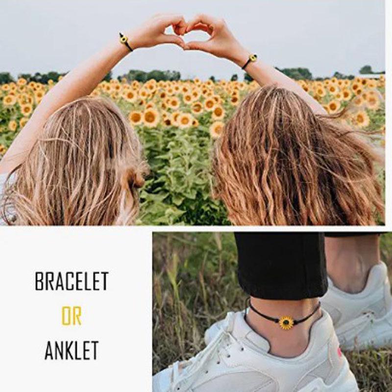 New Sun and Moon Wax Thread Woven Couple Bracelets - European & American Style Alloy Design