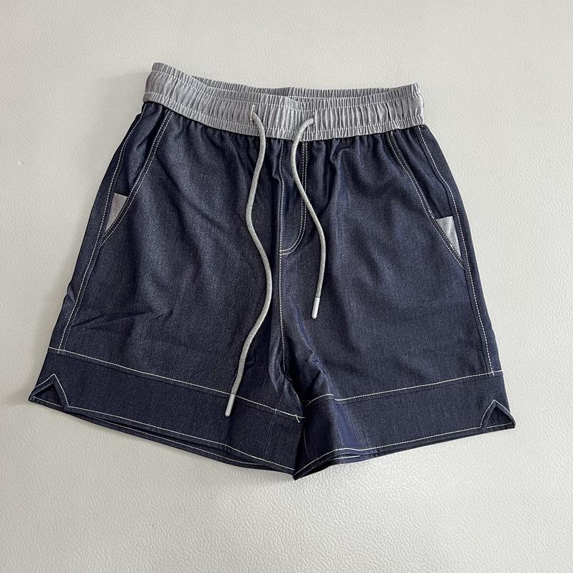 

Korean Style Denim Capri Pants: Stylish, Comfortable, Elastic Waist, Drawstring, Loose Fit, Versatile, Slimming, Perfect for Summer. 2XL темно-синього кольору