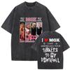 Rapper MGK Lost Americana Tour Tshirts Machine Gun Kelly Vintage Washed Graphic T Shirt Unisexs Hip Hop Short Sleeve Tshirt