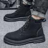 Men's Leather Shoes High Top Boots Fashionable Motorcycle Shoes Ankle Boots Winter Boots Men's Hiking Shoes Lace Up Botas Hombre