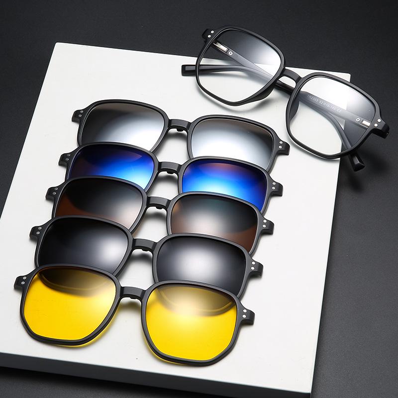 

Унисекс оправа для очков TR с 5 сменными магнитными клипсами с поляризационными линзами PC Frame