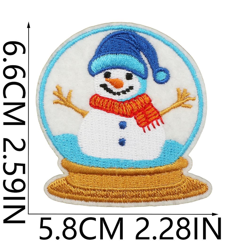 Christmas Theme Embroidery Cloth Sticker Bag Clothes Decoration Snowflake Bell Patch Sticker Gift Computer Embroidery Stamp Ironing
