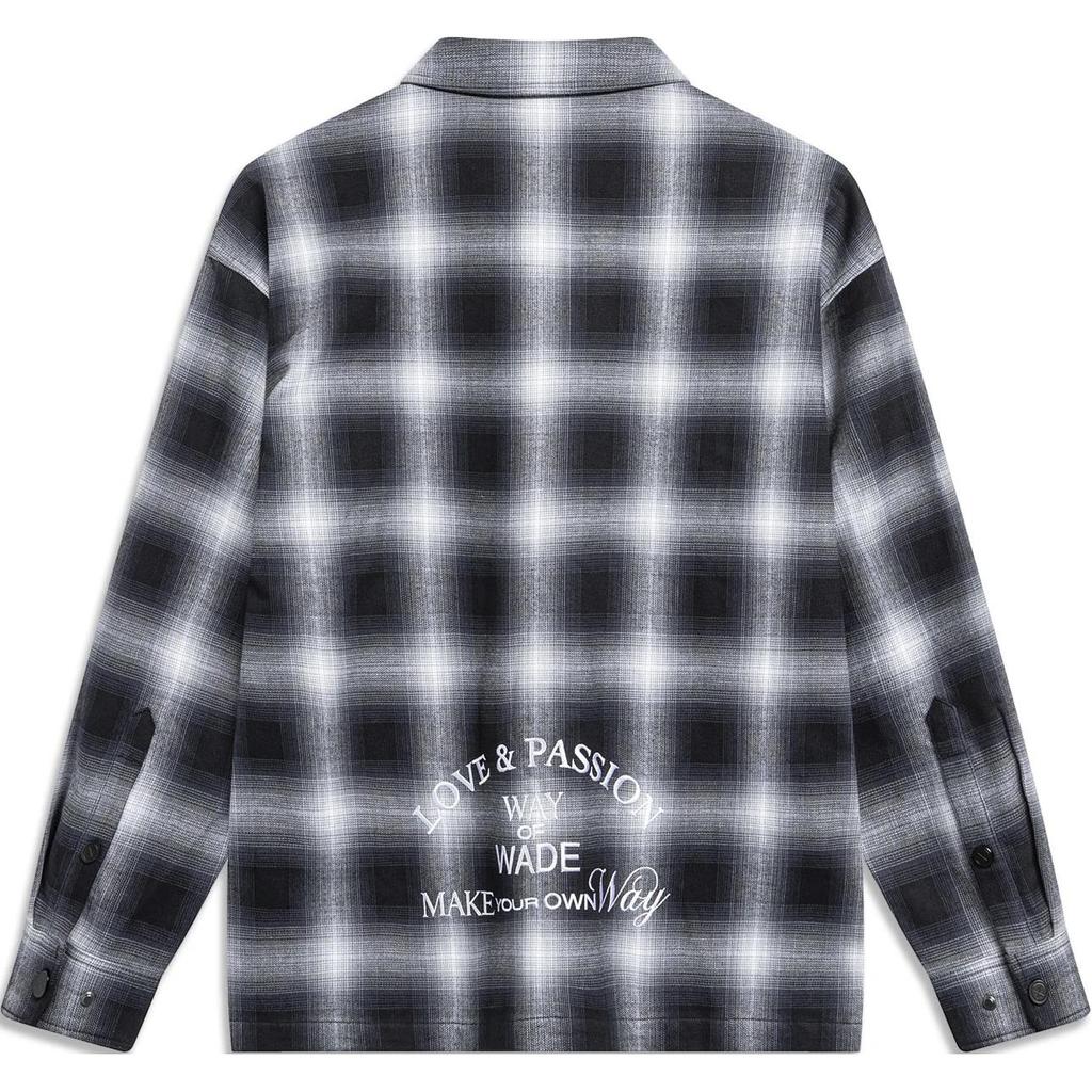 Li-Ning Wade Series Button-Down Loose Fit Long Sleeve Shirt Men Shirts Black AFDU009-1