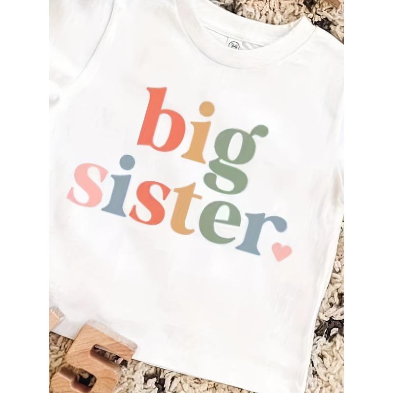 European sizes Toddler Girls Letter Round Neck Tees Top | Kids Summer Clothes