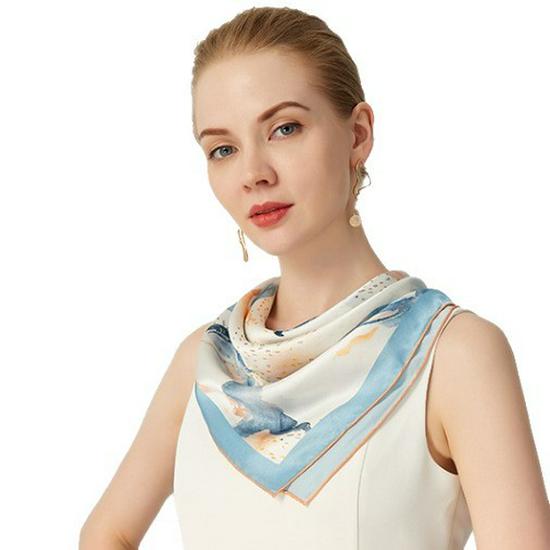Luxury Mulberry Silk 70cm Square Scarf - Perfect Custom Gift for Mother's Day or Teacher's Day