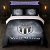 Monaco FC Custom Name Text Bedding Set 1 Duvet Cover+2 Pillowcases Soccer Logo Personalized Gift For Special Occasion Bedroom Decor
