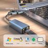 Dual-Head USB Type-C To RJ45 Gigabit Network Card, 100M/1000, Driver-Free