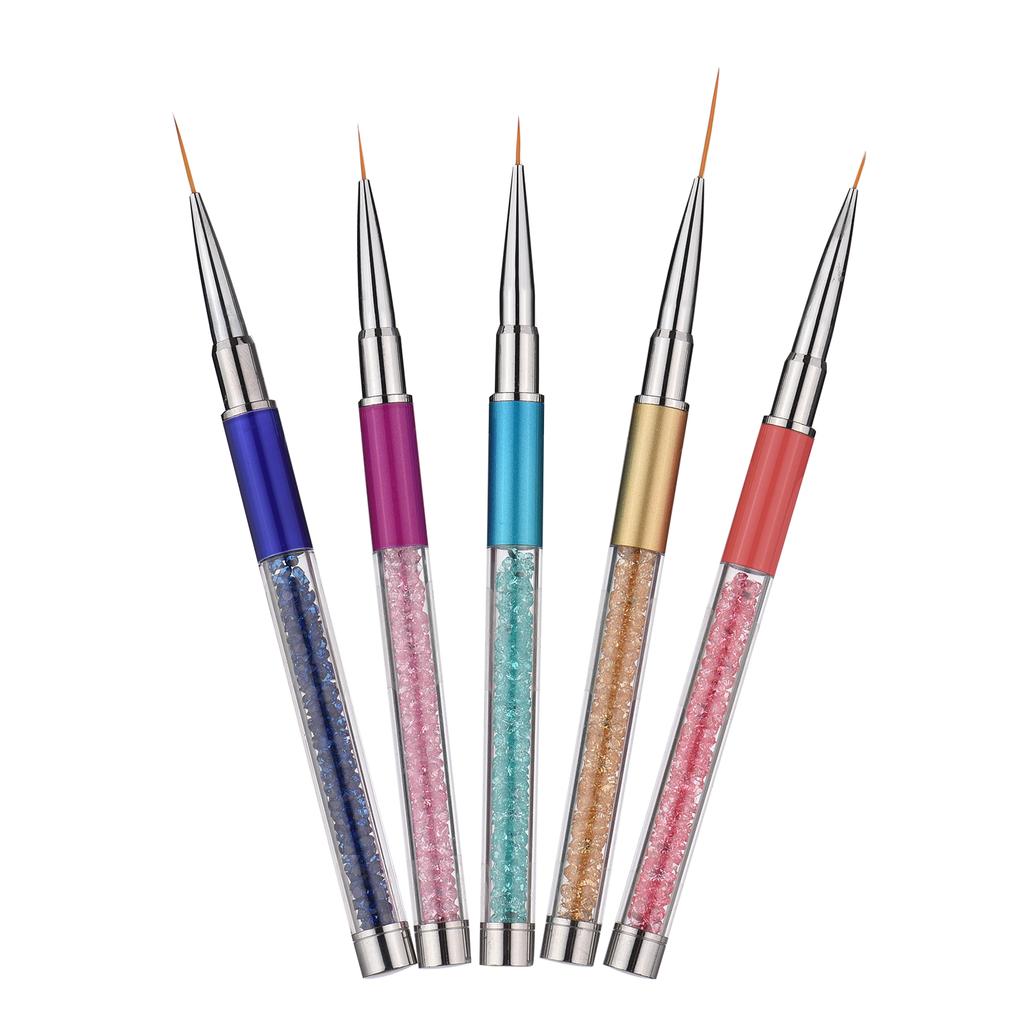 Nail Art Pen Brushes Nail Gel Polish Painting Drawing Line Stripe Flower Design 5Pcs 7/9/11/15/20mm