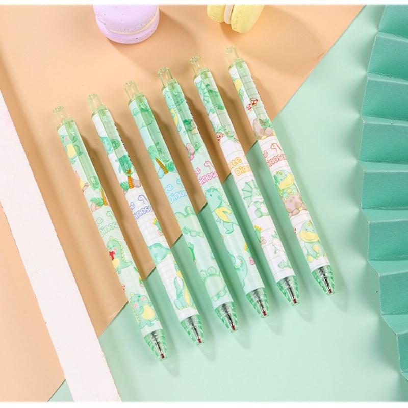 1Pc Cartoon Dinosaur Gel Pen Set Creative Student Press Gel Ink Pen Quick Dry Black Ink Kawaii Office School Girls Stationery Back To School Season