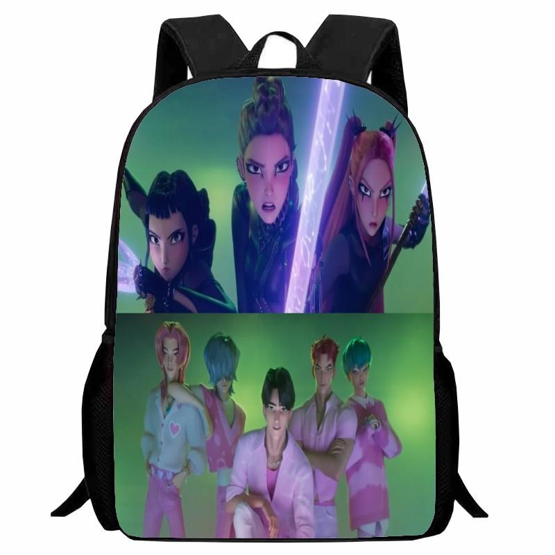 New Printed Witch Hunter K-POP Student Backpack, Elementary School Cartoon Huntrix Kpop Backpack