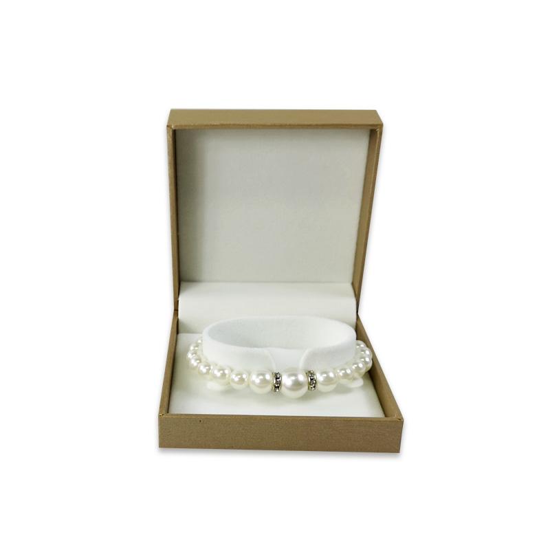 Premium Pappersfylld Läder Rätvinklig Smyckesförvaringsdisplaylåda Ring Halsband Hänge Armband Låda Presentförpackningslåda