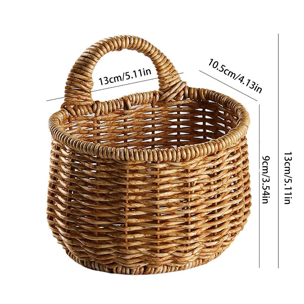 Wall Basket Handmade Home Organization with Handle Door Flower Basket for Outdoor Garden Kitchen Room Mail Plant Entryway Home