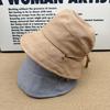 Big Head Circumference Plain Artifact Sun Hat, Spring and Summer Thin Cotton and Linen Bucket Hat Lazy Wind Foldable Basin Hat