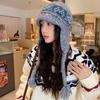 Korea purchasing Dongdaemun new ethnic style striped color matching wool hat warm ear protection show face little Lei Feng hat women