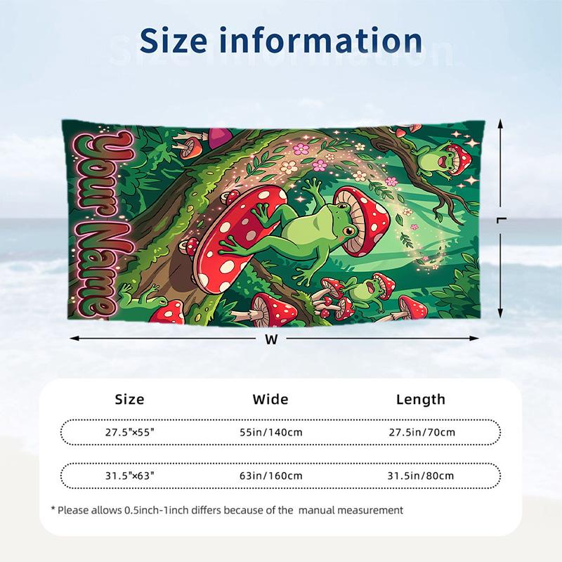 Forest Nature Theme Beach Towel Personalized Custom Name & Text Soft Quick Dry Beach Towel for Swimming Travel