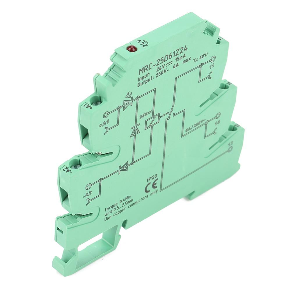 Spacesaving Construction MRC-25D61Z24 Relay 6.2mm Ultra Thin DC24V PLC Relay Ultra Thin Relay Module Control Panel Applications