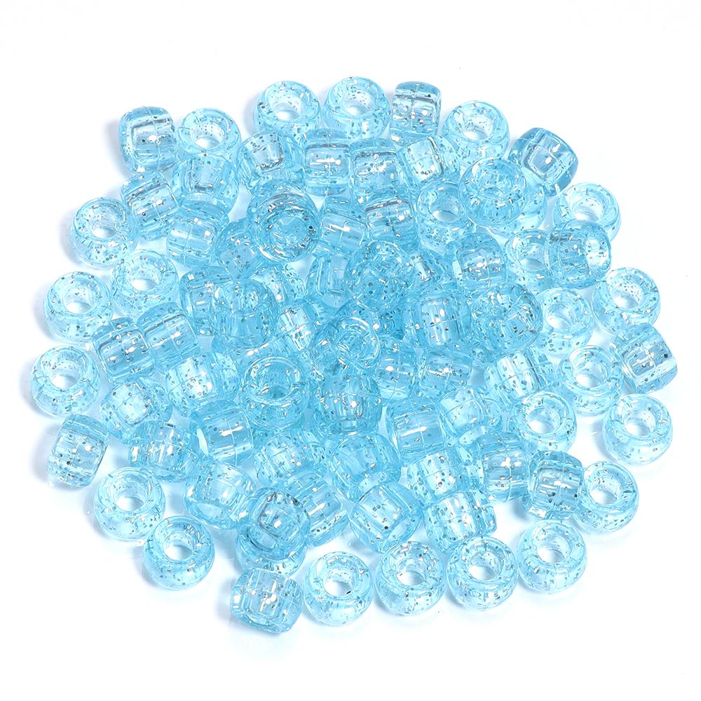 200pcs/lot Colored Acrylic Big Hole Beads For Jewelry Making Loose Spaced Round Bead DIY Bracelet Necklace Accessories Wholesale