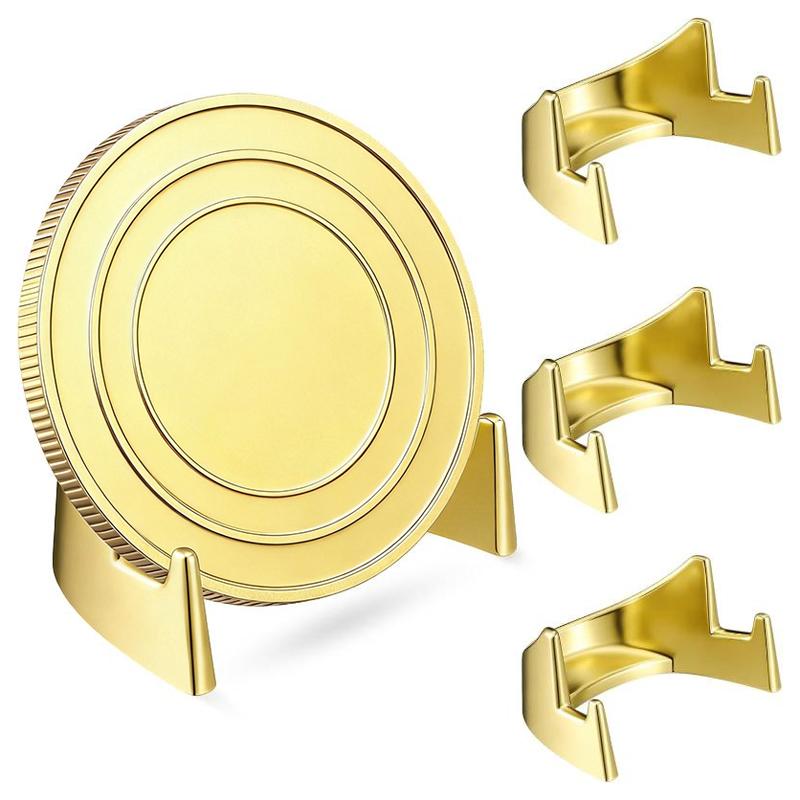 Zinc Alloy Coin Display Stand Scratch Resistant 1Pcs Military Coin Storage Rack for Desktop Collection Showcase Ideal Gift for Veterans