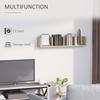 Wall Mount 84 CD / 56 DVD/Blu-ray/ Media Storage Rack 4 Cubes Wooden Shelf Organizer Unit Bookcase Display, Natural