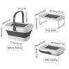Multifunctional Folding Picnic Bucket With Lid Portable Camping Table Outdoor Travel Food Fruit Water Storage Container