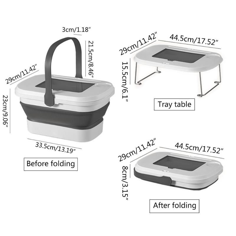 Multifunctional Folding Picnic Bucket With Lid Portable Camping Table Outdoor Travel Food Fruit Water Storage Container