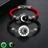 1Pc Glow In Dark Sun Moon Lover Couple Bracelet, Handmade Beaded Braided Unisex