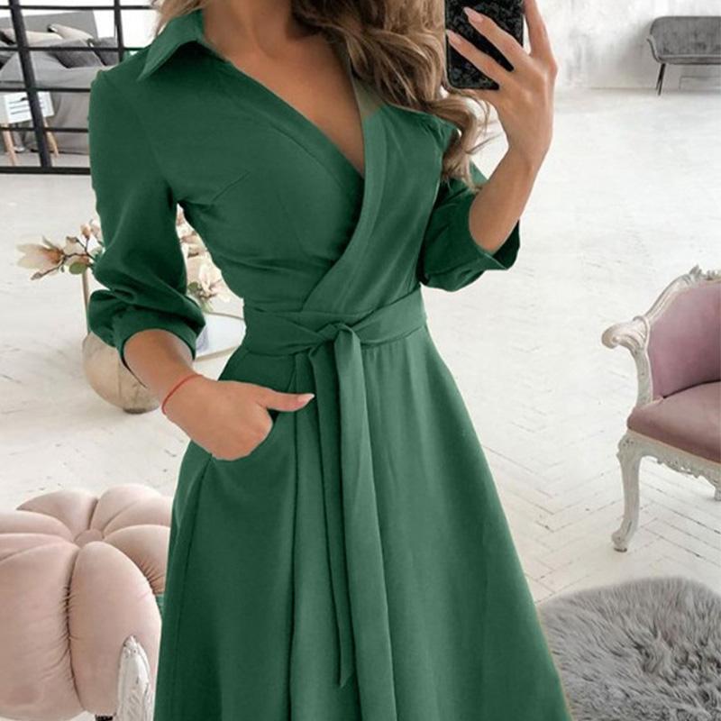 Women's V-Neck Floral Bodycon Dress Long Sleeve Elegant Figure-Hugging Evening Gown