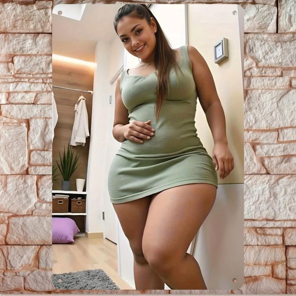 

Металеве настінне мистецтво Постер Жінка в зеленій сукні Елегантний жіночий принт Декор для дому та офісу 20x30cm білий